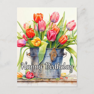 Carte Postale Tulipes fraîchement cueillies