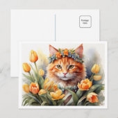 Carte Postale Tulipes Jaune Kitty (Devant / Derrière)