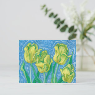 Carte Postale Tulipes Jaunes, Fleurs De Printemps Art Floral Pei