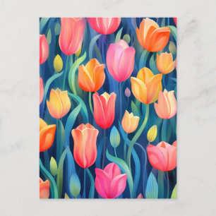 Carte Postale Tulipes motif floral