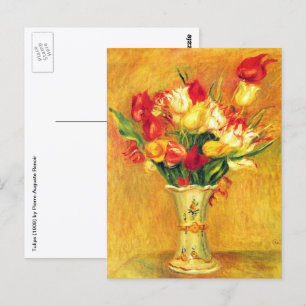 Carte Postale Tulipes par Pierre Renoir, Art Impressionniste Vin