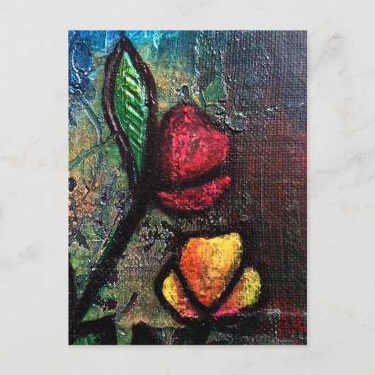 Carte Postale Tulipes Peintes (Devant)