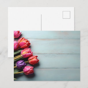 Carte Postale Tulipes printanières pour la Saint-Valentin