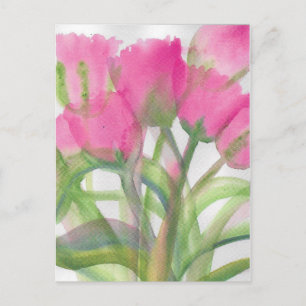 Carte Postale Tulipes roses