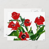 Carte Postale Tulipes rouges brillantes (Devant / Derrière)