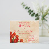 Carte Postale Tulipes rouges personnalisées sur arrière - plan d (Debout devant)