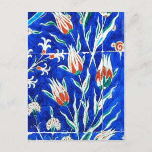 Carte Postale Tulipes sur bleu