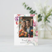 Carte Postale Tulips en cascade photo mariage merci (Debout devant)