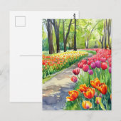 Carte Postale Tulips in The Park (Devant / Derrière)