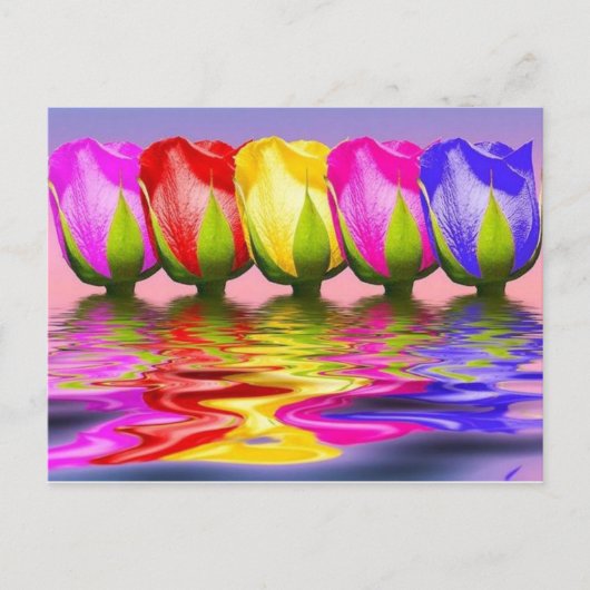 Carte Postale tulpen dans l'eau (Devant)