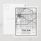 Carte Postale Tulsa Oklahoma USA Travel City Map (Devant / Derrière)
