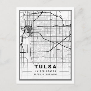 Carte Postale Tulsa Oklahoma USA Travel City Map