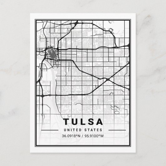 Carte Postale Tulsa Oklahoma USA Travel City Map (Devant)