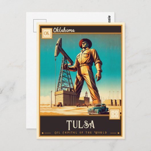 Carte Postale Tulsa, Oklahoma | VINTAGE (Devant / Derrière)