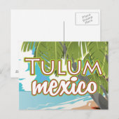 Carte Postale Tulum, affiche de voyage mexicaine (Devant / Derrière)