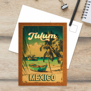 Carte Postale Tulum Mexico Palm Tree Vintage voyage Souvenir
