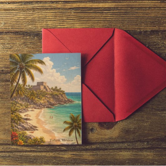 Carte Postale Tulum Mexico Retro Beach Destination