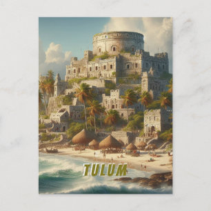 Carte Postale Tulum Mexico Vintage voyage paysager
