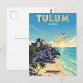 Carte Postale Tulum Mexique Aquarelle (Devant / Derrière)