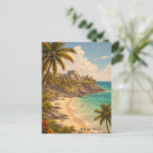 Carte Postale Tulum Mexique Destination de Plage Rétro (Debout devant)
