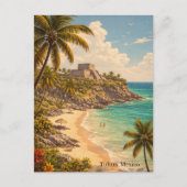 Carte Postale Tulum Mexique Destination de Plage Rétro (Devant)