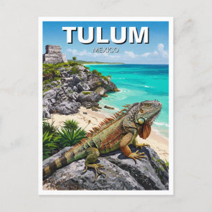 Carte Postale Tulum Mexique Voyage Iguana