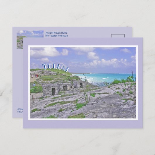CARTE POSTALE TULUM/RUINES MAYENNES ANCIENNES/MER DES CARAÏBES (Devant / Derrière)