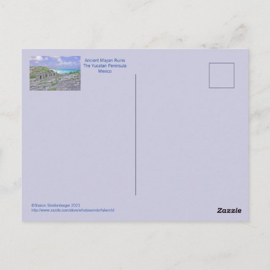 CARTE POSTALE TULUM/RUINES MAYENNES ANCIENNES/MER DES CARAÏBES (Dos)