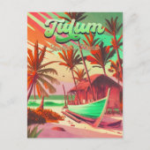 Carte Postale Tulum Yucatán Plage de Mexico Coucher de soleil (Devant)