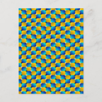 Carte Postale Tumbler #3 Illusion optique Warping Blue/Yellow