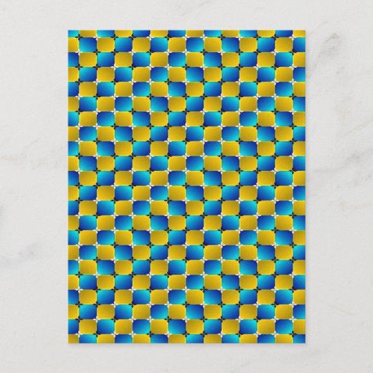 Carte Postale Tumbler #3 Illusion optique Warping Blue/Yellow (Devant)