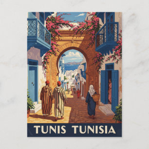 Carte postale Tunis Tunisie Travel Medina