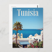 Carte Postale Tunisia Mediterranean Coast Retro (Devant / Derrière)