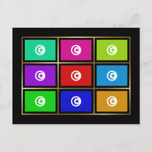 Carte postale Tunisie Multihue Flags