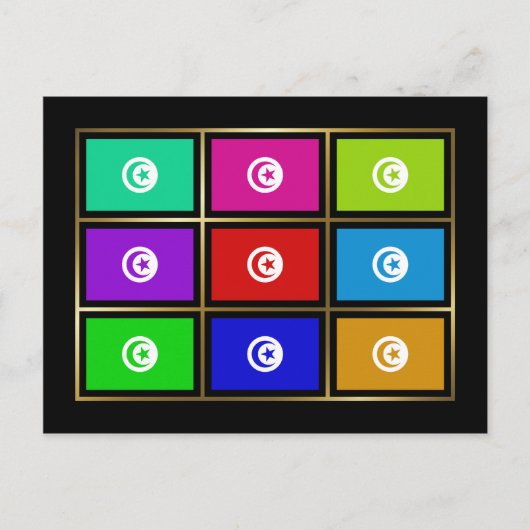 Carte postale Tunisie Multihue Flags (Devant)