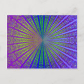 Carte Postale Tunnel Abstrait Fractal bleu citron vert pourpre (Devant)