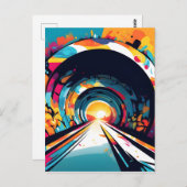 Carte Postale Tunnel Avec Graffiti Art (Devant / Derrière)