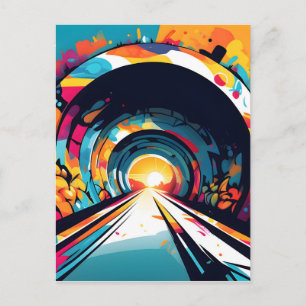 Carte Postale Tunnel Avec Graffiti Art
