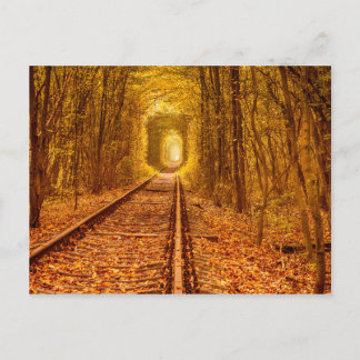 Carte Postale Tunnel ferroviaire de la forêt d'Ukraine Amour Pay