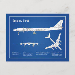 Carte Postale Tupolev Tu-95 - Plan directeur de l'avion ABD