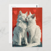 Carte Postale Turc Angora Chats blancs Saint Valentin (Devant / Derrière)