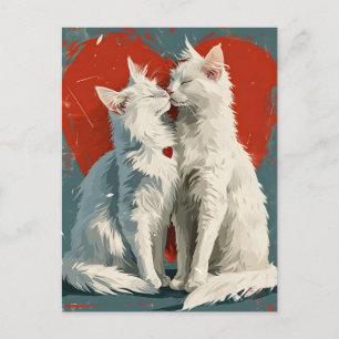 Carte Postale Turc Angora Chats blancs Saint Valentin