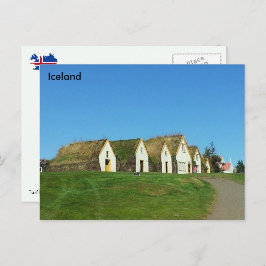 Carte Postale Turf maisons en Glaumbæ r, Islande (Devant / Derrière)