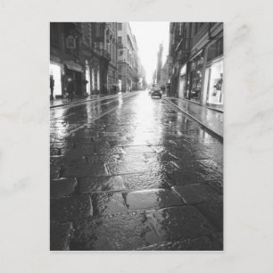 Carte Postale Turin Italie, Rue humide Soir