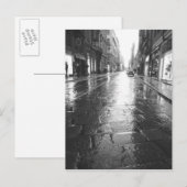 Carte Postale Turin Italie, Soirée Rue Humide (Devant / Derrière)