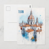 Carte Postale Turin Italie Travel (Devant / Derrière)