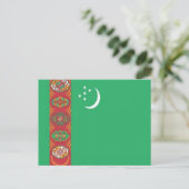 Carte Postale Turkménistan - Drapeau - (Debout devant)