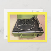 Carte Postale Turntable Record Player Retro Tech (Devant / Derrière)