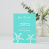 Carte Postale Turqoise Moderne Tropical Starfish Plage Mariage (Debout devant)