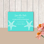 Carte Postale Turqoise Moderne Tropical Starfish Plage Mariage